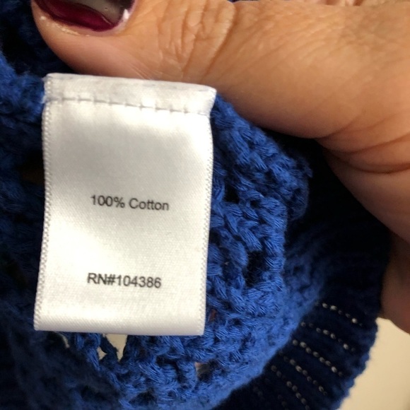 Garnet Hill Blue Open Knit Sweater - Picture 5 of 8